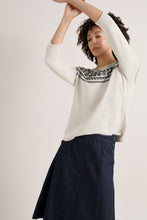 Load image into Gallery viewer, Polurrian Cove Jumper in Tapestries Ecru Inkwell Jumper Seasalt 
