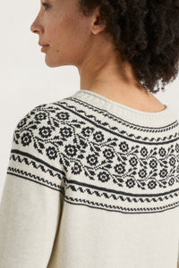 Polurrian Cove Jumper in Tapestries Ecru Inkwell Jumper Seasalt 