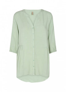 Radia Long Blouse in Frosty Green Blouse Soyaconcept 