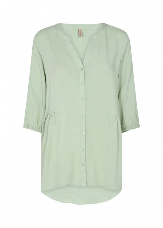Radia Long Blouse in Frosty Green Blouse Soyaconcept 