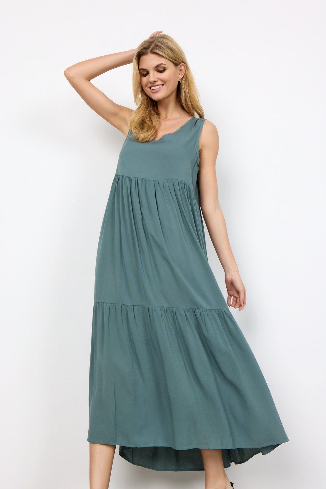 Radia Midi Dress in Shadow Green Dress Soyaconcept 