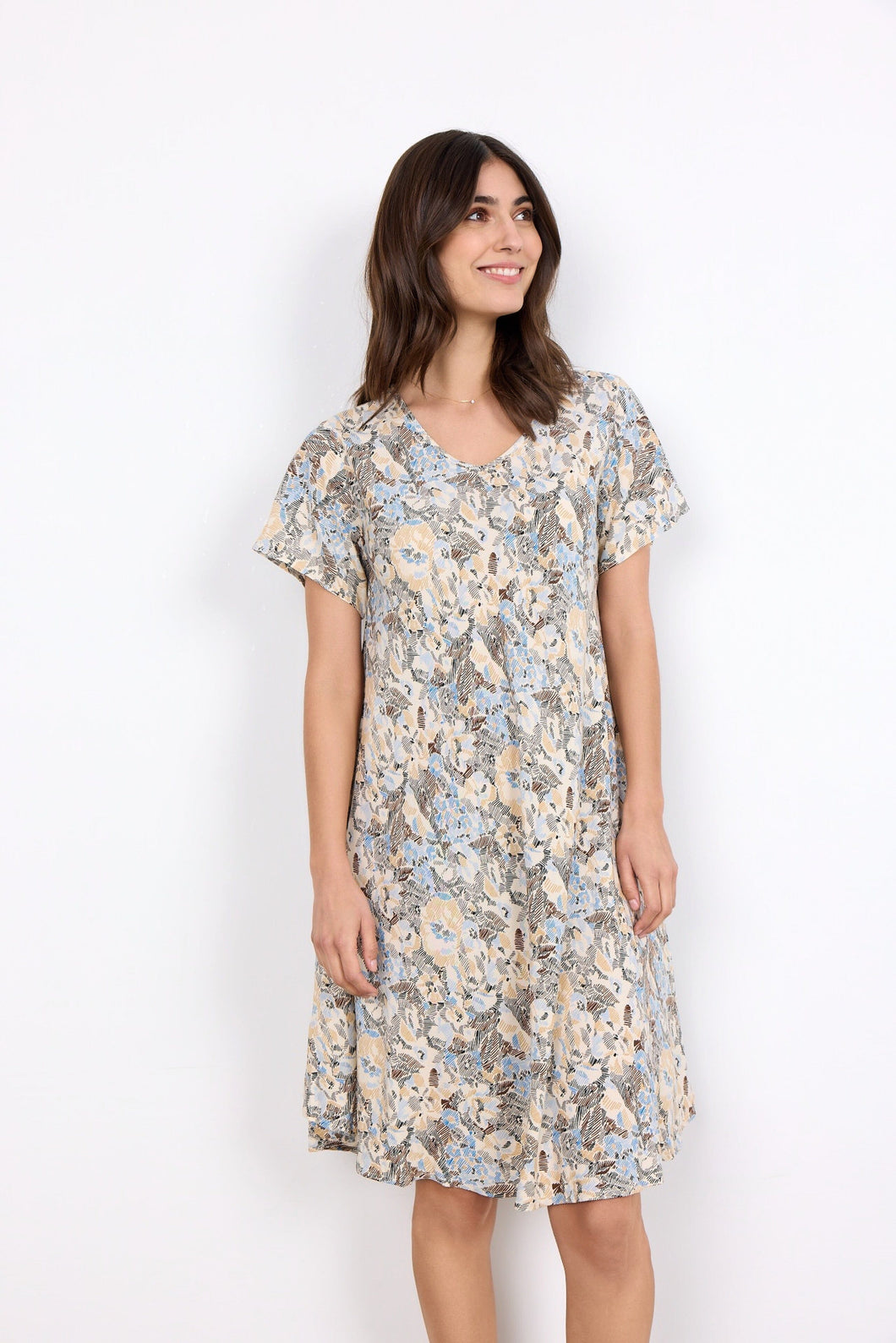Sammy Dress in Air Blue Combi Dress Soyaconcept 