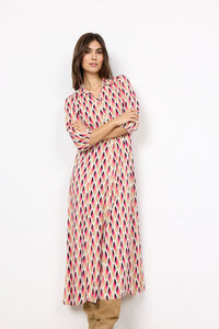 Sammy Long Dress in Fuchsia Rose Combi - Renaissance Boutiques Ireland