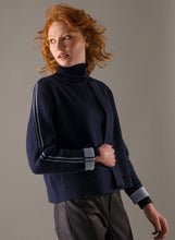 Load image into Gallery viewer, Sanjana Jacket in Dark Navy Multi Color Jacket Yest 
