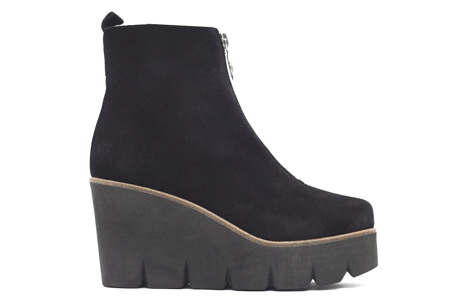 Sasha Suede Wedge Boot in Black Footwear ALPE 