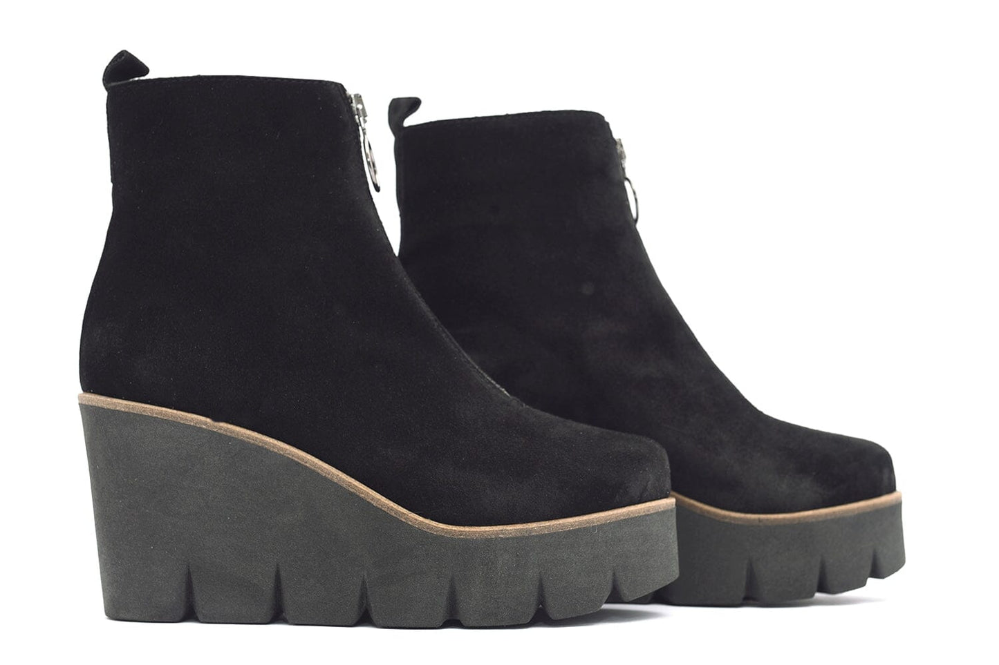 Sasha Suede Wedge Boot in Black Footwear ALPE 