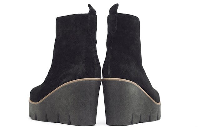 Sasha Suede Wedge Boot in Black Footwear ALPE 