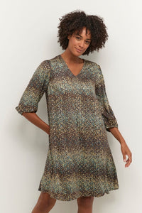 Seqa Long Sleeve Short Dress in Brown Dress Culture 