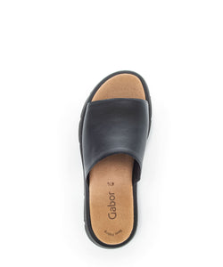 Single Strap Leather Sandal in Black Footwear Gabor 