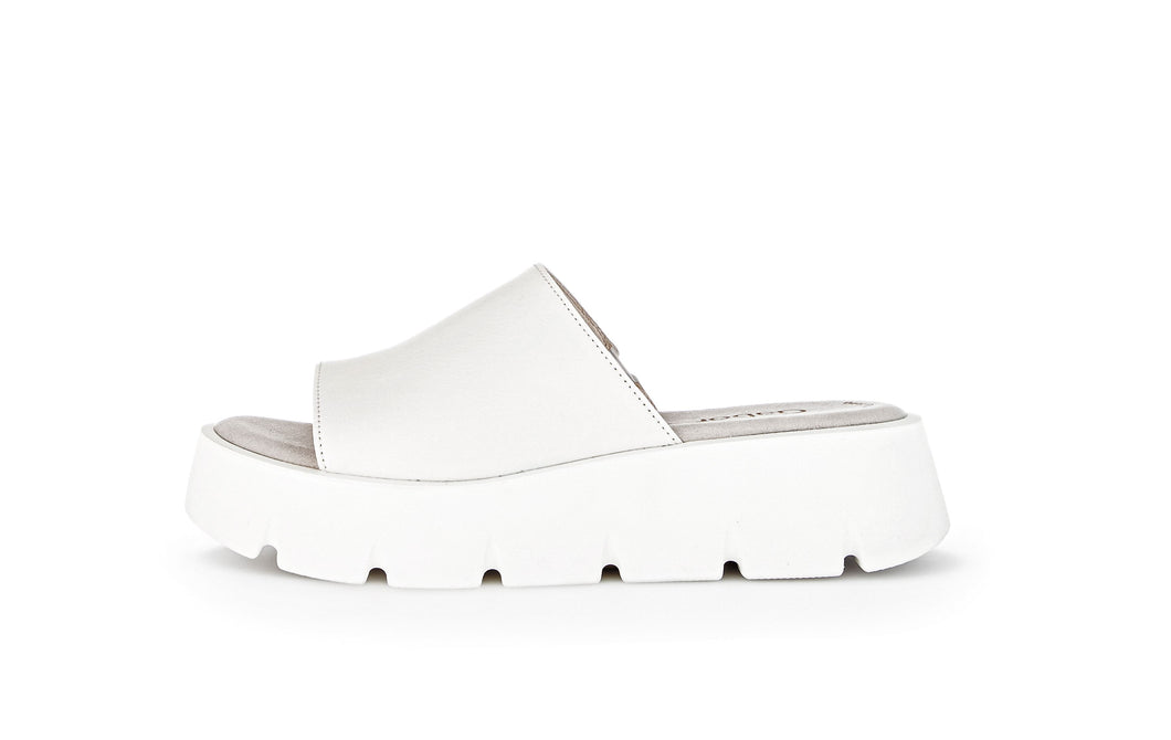 Single Strap Leather Sandal in White Footwear Gabor 