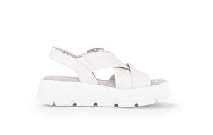 Square buckle Leather Sandal in White Footwear Gabor 