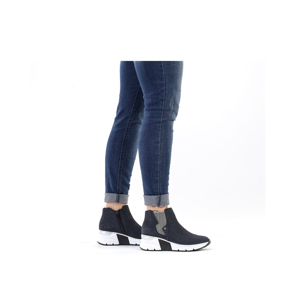 Stretch Slip-On Sneaker in Navy Blue Footwear Rieker 