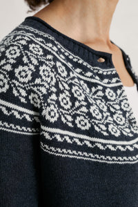 Sweet Pea Cardigan in Tapestries Inkwell Ecru Cardigan Seasalt 