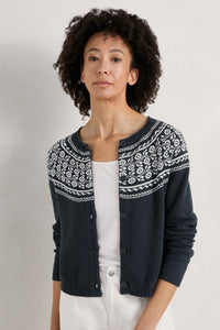 Sweet Pea Cardigan in Tapestries Inkwell Ecru Cardigan Seasalt 