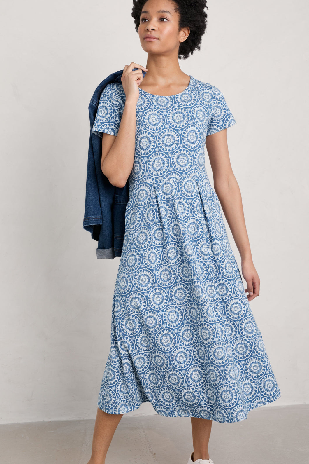 Veronica Dress in Crochet Sunflower Mid Whirl Dress Seasalt 