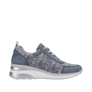 Wedge Sneaker in Blue Hawaii Floral Sneaker Remonte 