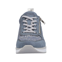 Load image into Gallery viewer, Wedge Sneaker in Blue Hawaii Floral Sneaker Remonte 
