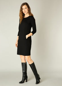 Ylona Quarter Sleeve Dress in Black - Renaissance Boutiques Ireland