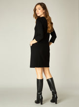 Load image into Gallery viewer, Ylona Quarter Sleeve Dress in Black Dress Base Level 
