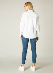 Yune Long Sleeve Buttoned Shirt in White - Renaissance Boutiques Ireland