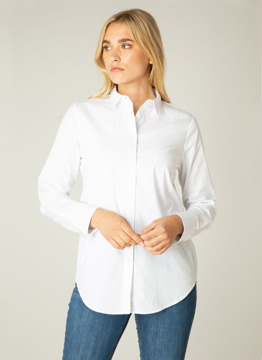 Yune Long Sleeve Buttoned Shirt in White - Renaissance Boutiques Ireland